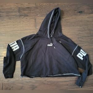 Puma Black Cropped Hoodie